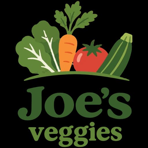 Joe’s Veggies: leafy greens, a carrot, a tomato and a courgette